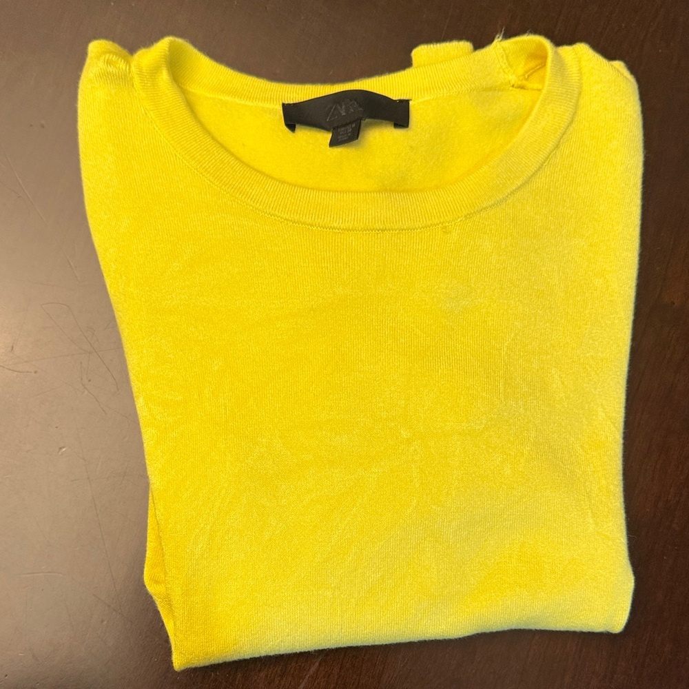 Zara Vibrant Yellow Knit Top